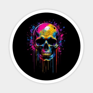 Skull art design Bursting Paint Splash Skull Magnet
